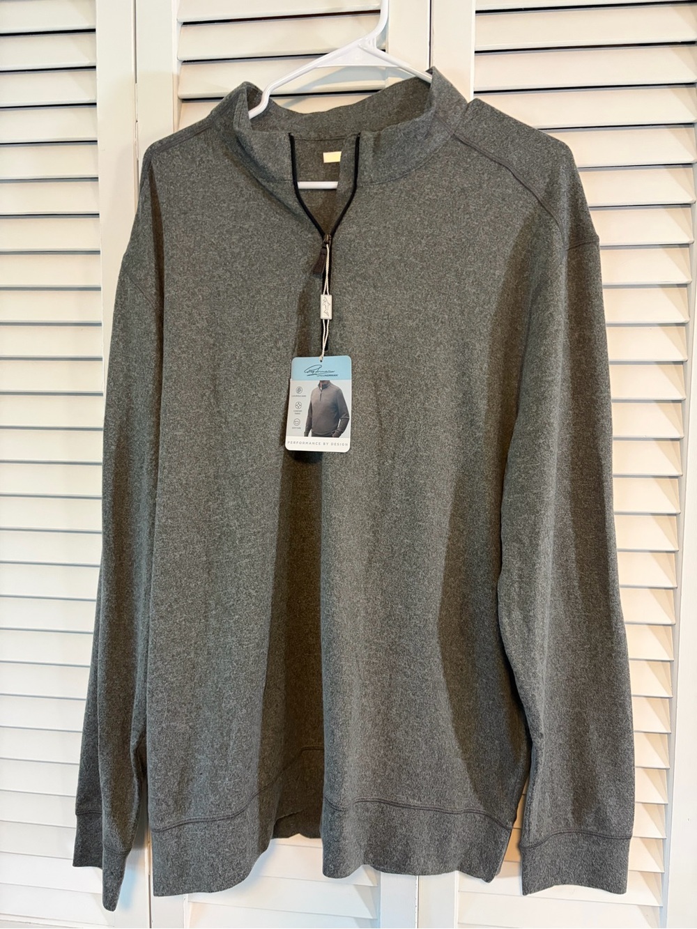 Greg Norman Collection Men's Heather Gray Quarter-Zip Pullover